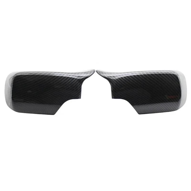 Rearview Mirror Cover Cap Carbon Fiber / Black For BMW E46 E39 4door 325i 330i 525i 530i 540i 1998 1999 2000 2001 2002-2005