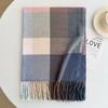 New Korean version Japanese imitation cashmere retro plaid scarf men's and women's atmosphere fringed shawl warm scarf