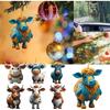 Colorful Cartoon Bull Acrylic Flat Car Hanging Ornament For Christmas Tree Decor