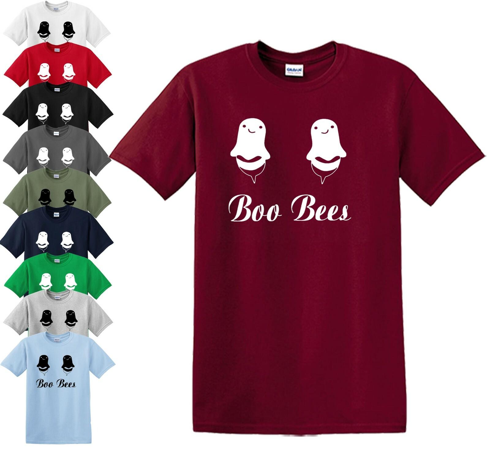 Boo Bees T-Shirt Mens Womens Tees Top Party Gift Men s Ladies Halloween Funny Comedy Scary Top Tee S