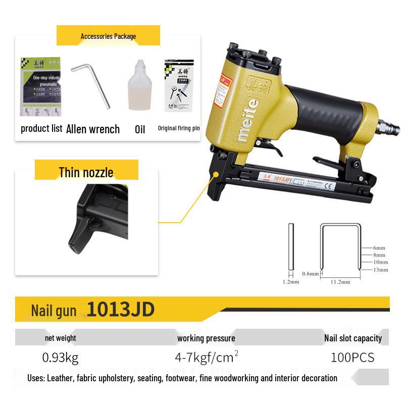 Meite Pneumatic Automatic Brad Nailer for Woodworking and Home Decoration