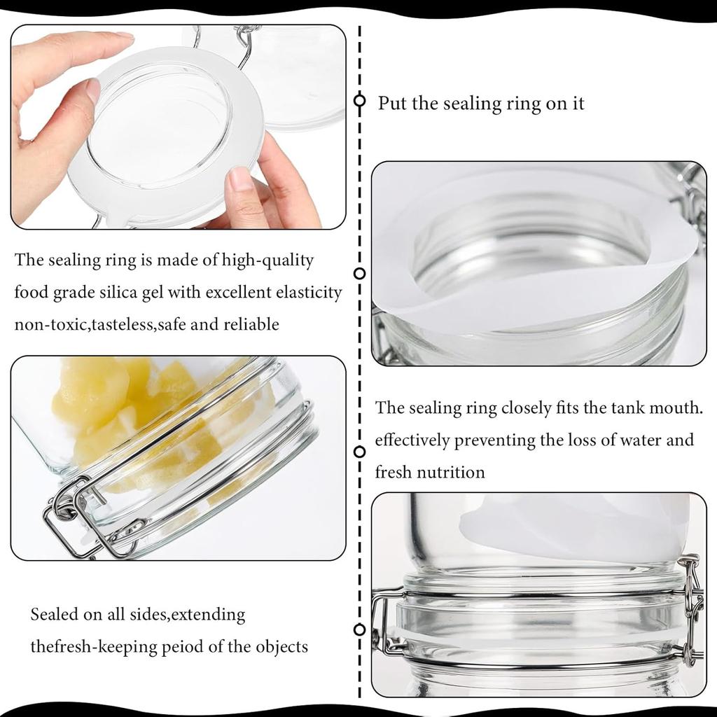 4.5 Inch Silicone Gaskets for Glass Jars 6pcs,Rubber Gasket for Glass Jars Replacement Seals for 3.5" Mouth Mason Jar,Mason Jar Seals