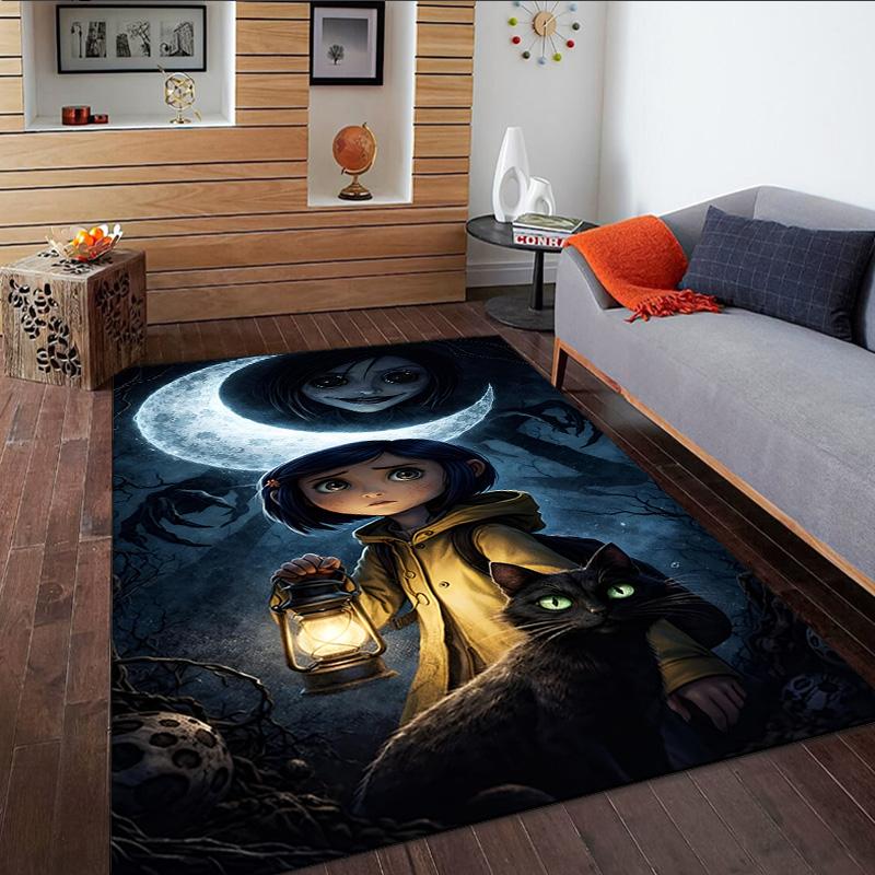 Nighttime Adventure Doll Carpet, Kitchen Rugs, Yoga Mat, Non-Slip Mats, Rug for Bathroom, Living Room bedroom, Camping Rugs Christmas Gift