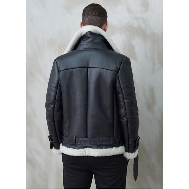 Strike Lambskin Shearling Rider Jacket (Black)