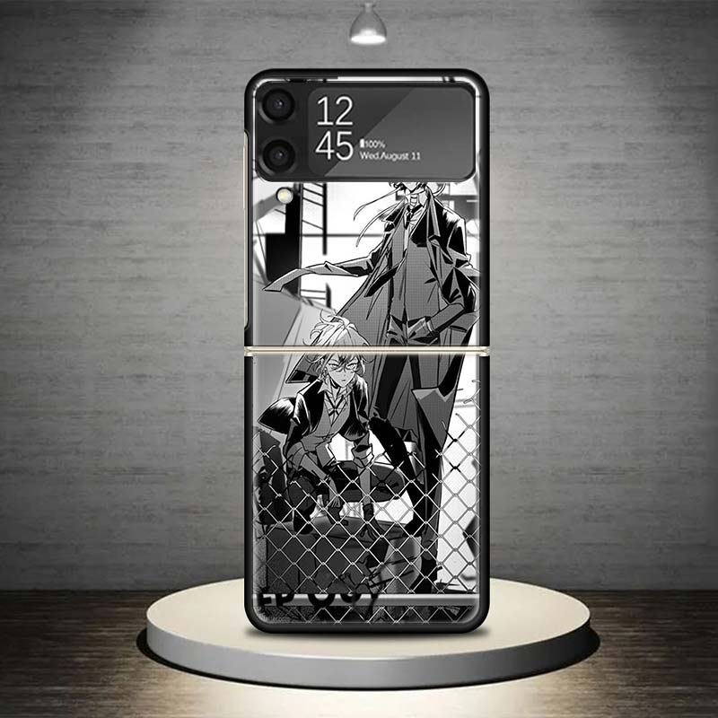 Bungo Stray Dogs Double Black Phone Case For Samsung Galaxy Z Flip 7 6 5 4 3 5G Shockproof Cover Z Flip7 Flip6 ZFlip5 Flip3 Flip