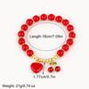 Nidin Fashion Cherry Shape Heart Red Beads Chain Bracelet For Women 3 Styles Choice Daily Versatile Jewelry Accessories Gifts