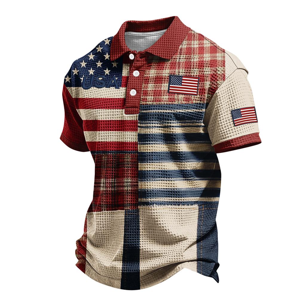 Men's Single Breasted Button Down Short Sleeved Casual And Comfortable Top