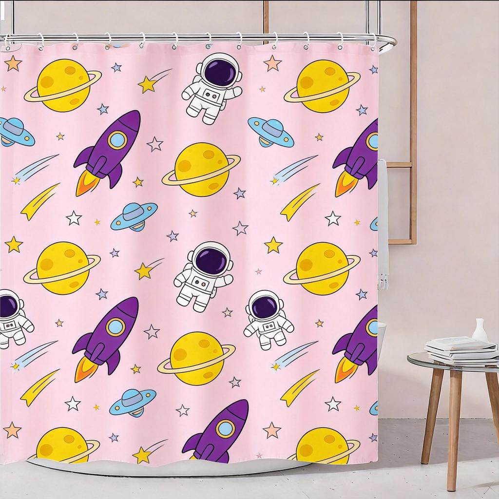 Cute Dinosaur Shower Curtain Green Cartoon Dinosaurs Print For Kids Bathroom Decor Polyester Bath Curtain With Hooks