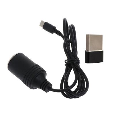USB Type C To 12V Car Cigarettes Lighters Socket Female Power Converters Cable for Driving Recorders Automotive Electronic