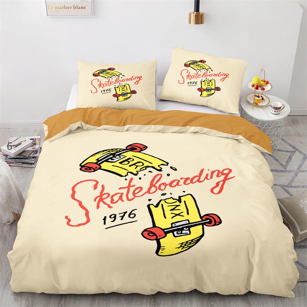 Skateboard Bedding Set Full Size 3D Santa Claus Polyester Duvet Cover Skateboard Comforter Cover Hip Hop Style King Twin Size