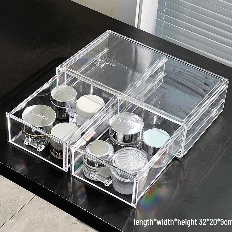 High-End Acrylic Cosmetic and Skincare Organizer - Dustproof, Large Capacity Desktop Storage Box