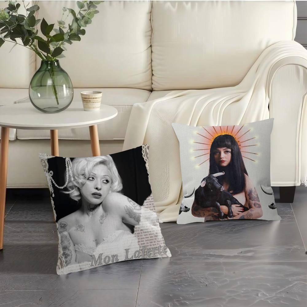 Singer M-Mon Laferte Music Cushion Cover Car Throw Pillow Case For Sofa Car Christmas Gift 40X40Cm 45X45Cm