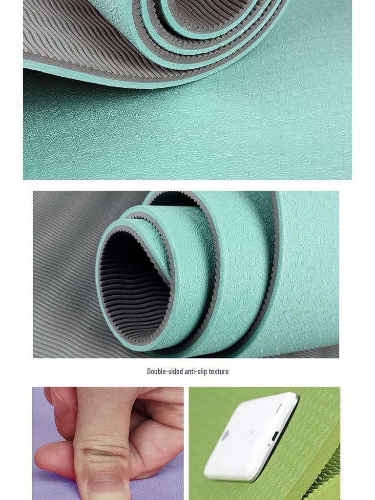 TPE Non-slip Yoga & Dance Mat - Wide, Shock Absorbing, Portable Mat for Home Fitness Beginners