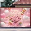 Happy Mother's Day Photography Backdrop Balloons Flowers Love Heart I Love Mom Mother's Day Party Decor Photo Background Studio