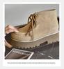 2025 Autumn British Retro Lace-up Leather Ankle Boots, 7CM Thick Sole for Height Boost, Stylish Martin Boots for Women