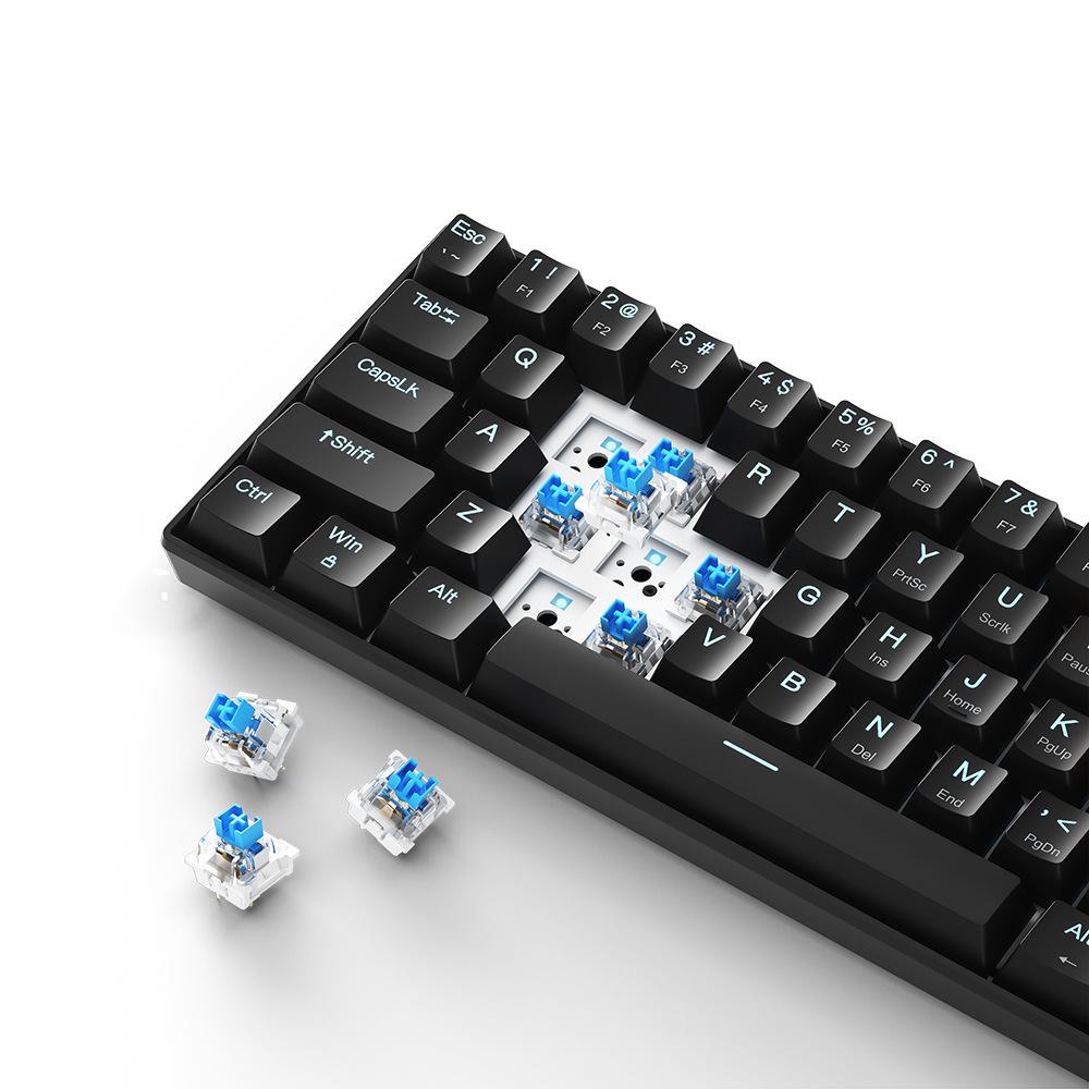

IBLANCOD K61 Mixed Color Keycap Mechanical Blue Backlight Gaming Keyboard for Computer Black/Blue