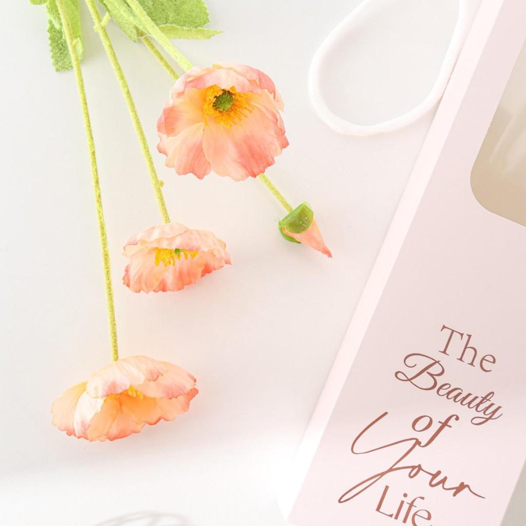 Mother's Day Poppy Gift Box: Faux Flowers for Graduation & Home Decor