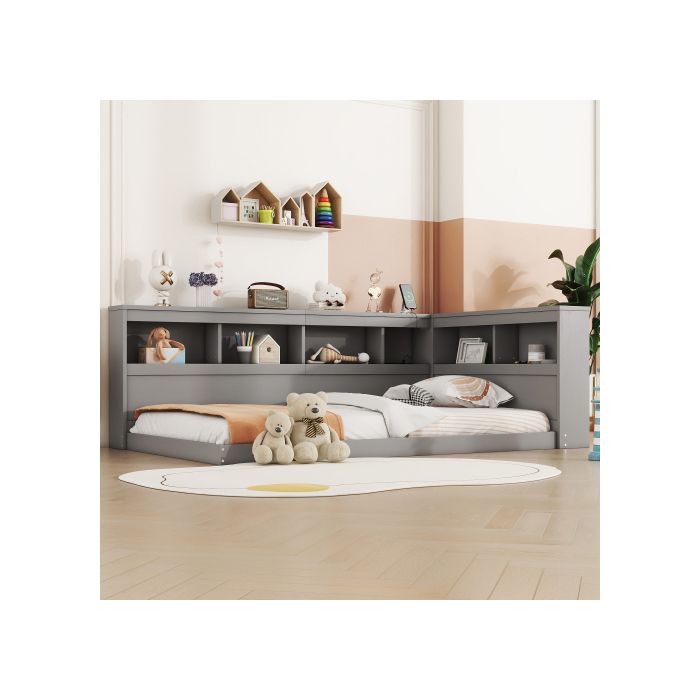 Canapé-lit - MUVOE - 90 x 200 cm - Prise de courant - 2 ports USB - Gris