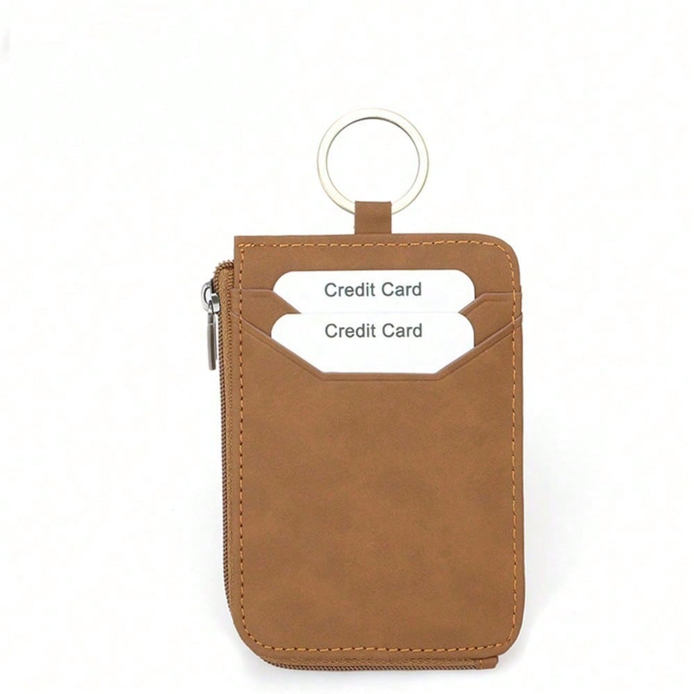 New Retro Zipper Change Card Bag, Simple RFID Anti-Theft Swipe Bank Card Work ID Card Holder