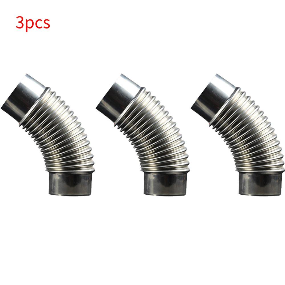 60mm Steel 45 Degree Elbow Chimney Pipe Stainless Steel Multi Flue Stove Pipe Outdoor Camping Chimney Liner Heater Exhaust Pipe