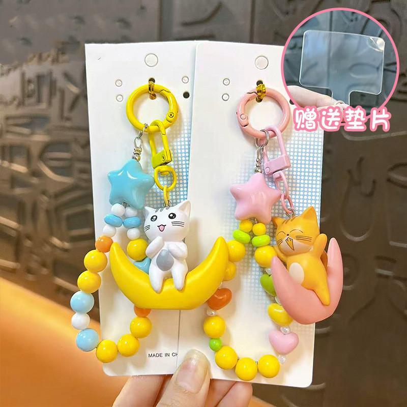 Cute Cartoon Cat Phone Charm Kitty Phone Lanyard Strap Key Chains Bag Pendant Decoration Handmade Gift Bag Charm