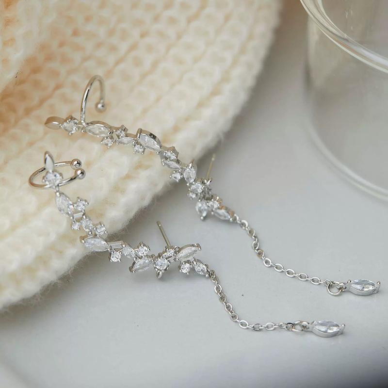 Water drop earrings, long ear bone clips, fairy gas, elf ears, painless mosquito coil disc earclips, no ear holes, fringed earrings.