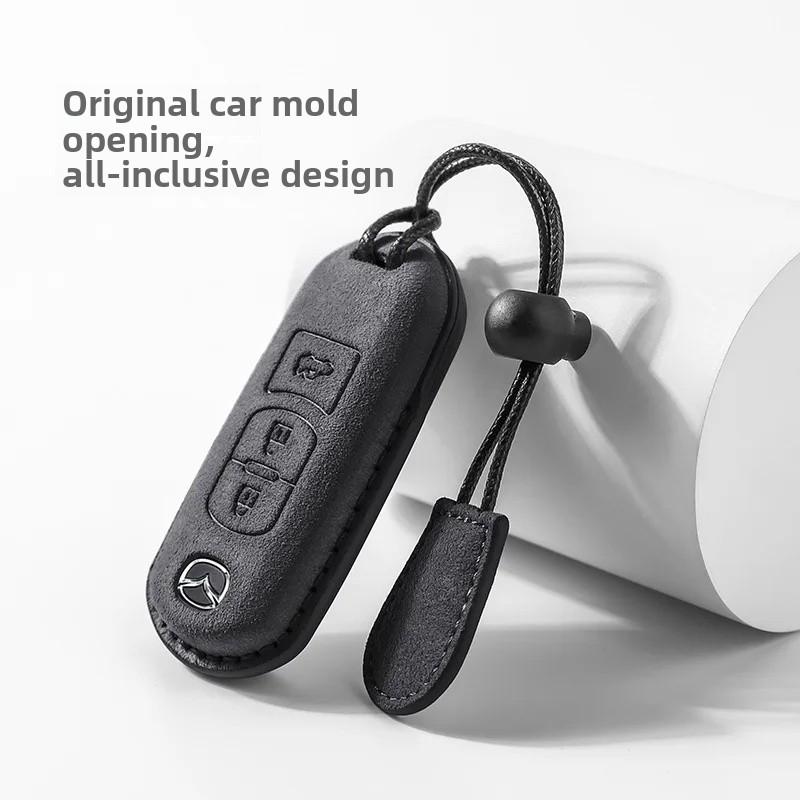 Mazda Car Key Cover Premium Leather Flip Key Case Compatible with Mazda 3 4 5 Models Auto Accessories Shell Buckle Bag