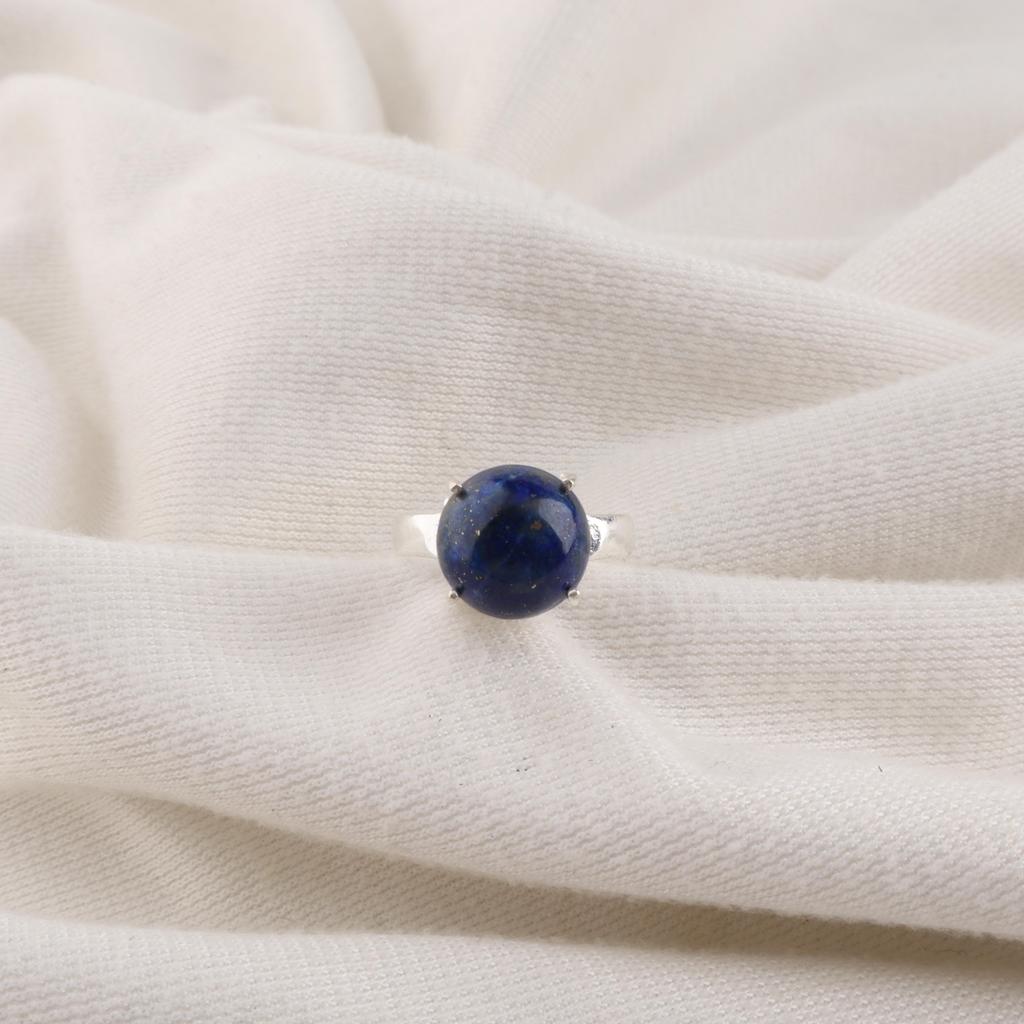 Natural Lapis Lazuli Gemstone 925 Sterling Silver Handcrafted Designer Pretty Ring For Mother RR-72-26