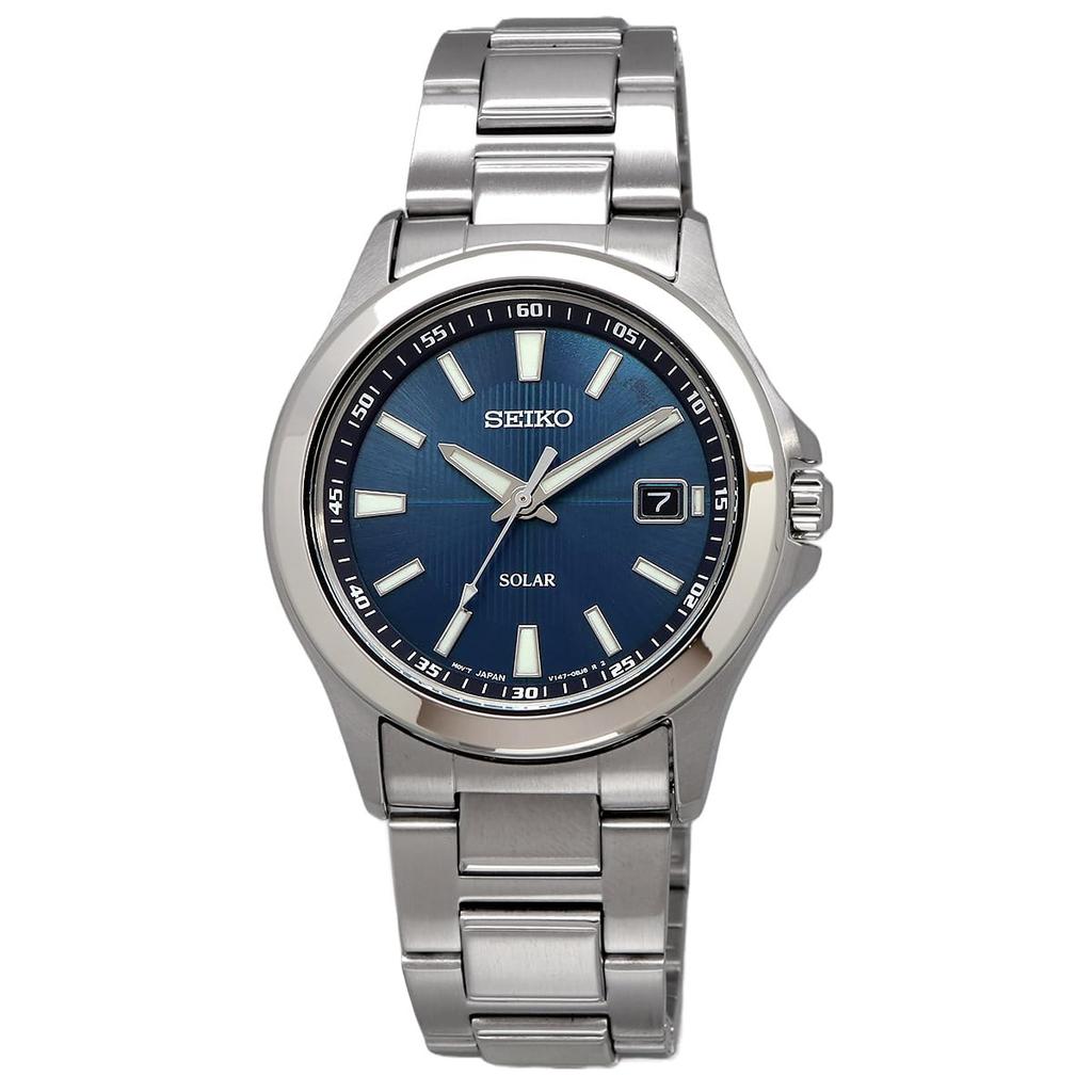 Seiko Solar Quartz Watch SBPN071, Silver/Blue, Men's [Official Japanese Product]