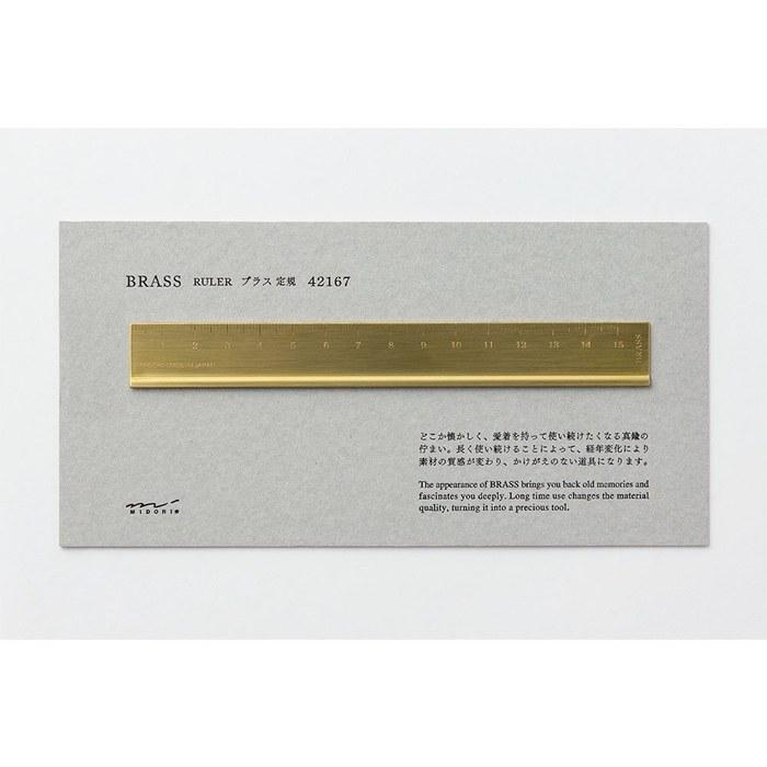 Traveler's Company Midori Ruler Brass Solid 42167006 Gold