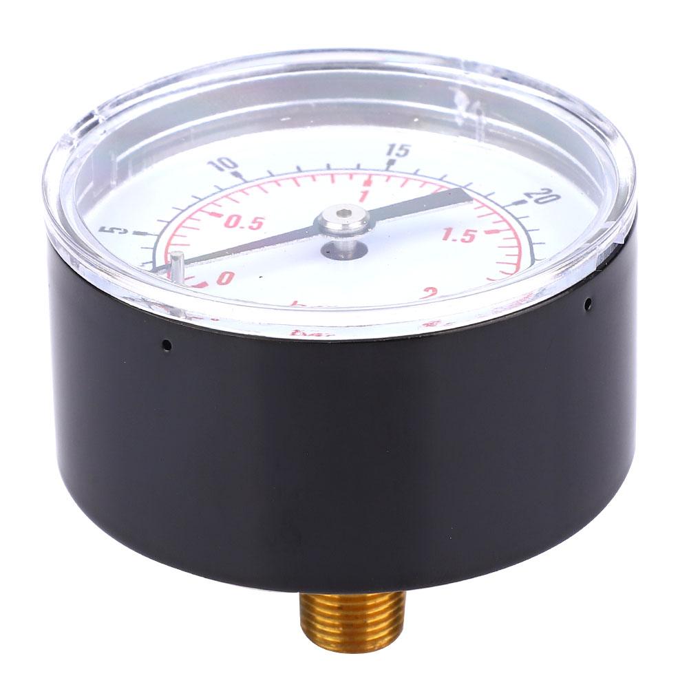 Pressure Gauge 50mm 1Celsius8 BSPT Back Connection for Water Oil Gas (0-15PSI 0-1Bar)