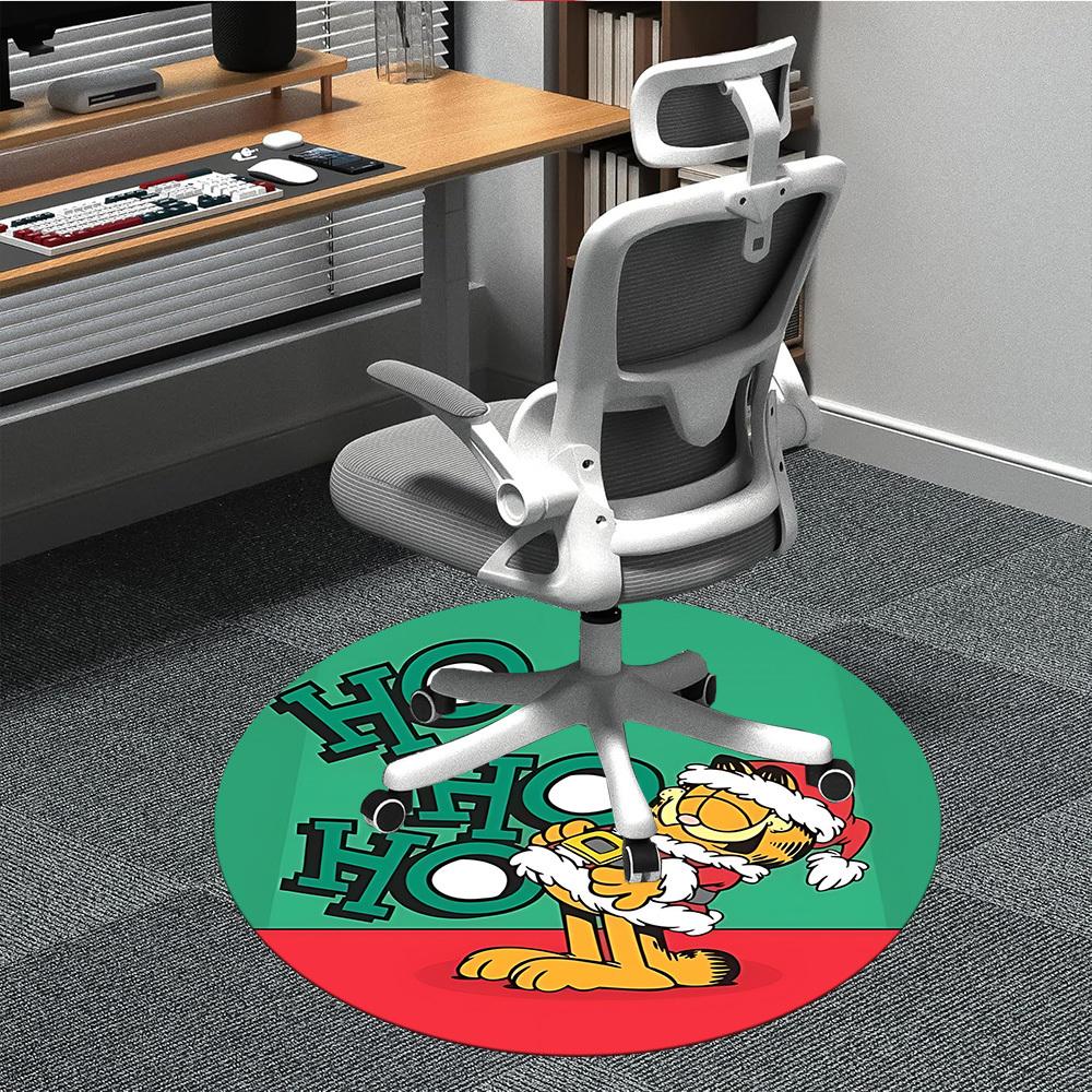 

1pc Christmas Garfield Cat Office Round Area Rug, Under Office Chairs Bedroom Living Room Home Decor, Room Decoa1016117 80cm by 80cm