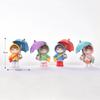 5Pcs Mini Girls Holding Umbrella Figurines Statues for Party Office Birthday Automotive Dashboard Center Console Decoration