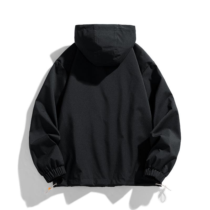 Autumn and Winter Men's Jacket Hooded Sports and Casual Trendy Youth Plus Velvet Thickened Loose Large Size Jacket