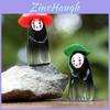 No Face Man Holding Umbrella Sitting Posture Hat Mini Model Desktop Ornament For Family Fun