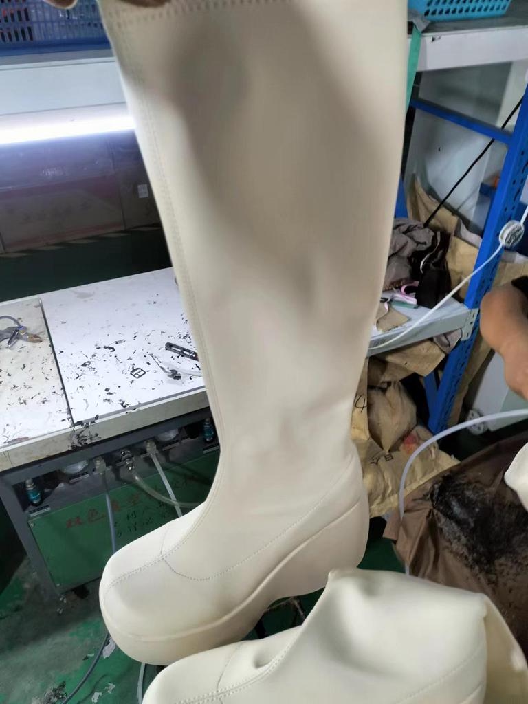 2022 Herfst/Winter Damesmode Wedge Hak Enkellaarsjes - Dikke Zool, Plateau, Mid-Kalf Hoog, Slankmakend Elastisch Design