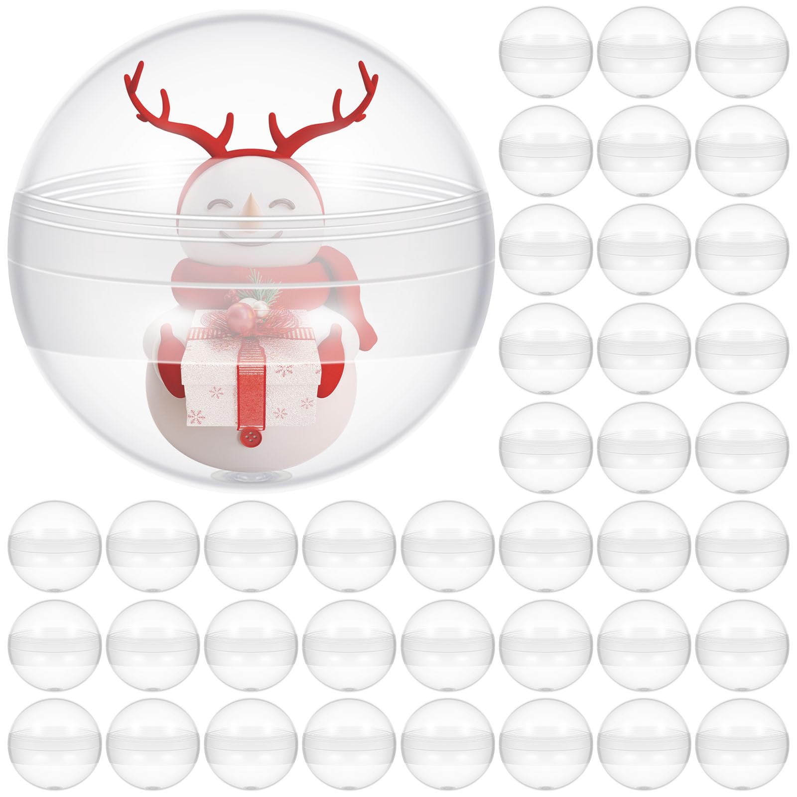 

NUOLUX Gachapon 50 Empty Round Capsule Capsule Milky for Gachapon Machines Capsules, Capsules, Case, Storage, White, Transparent,