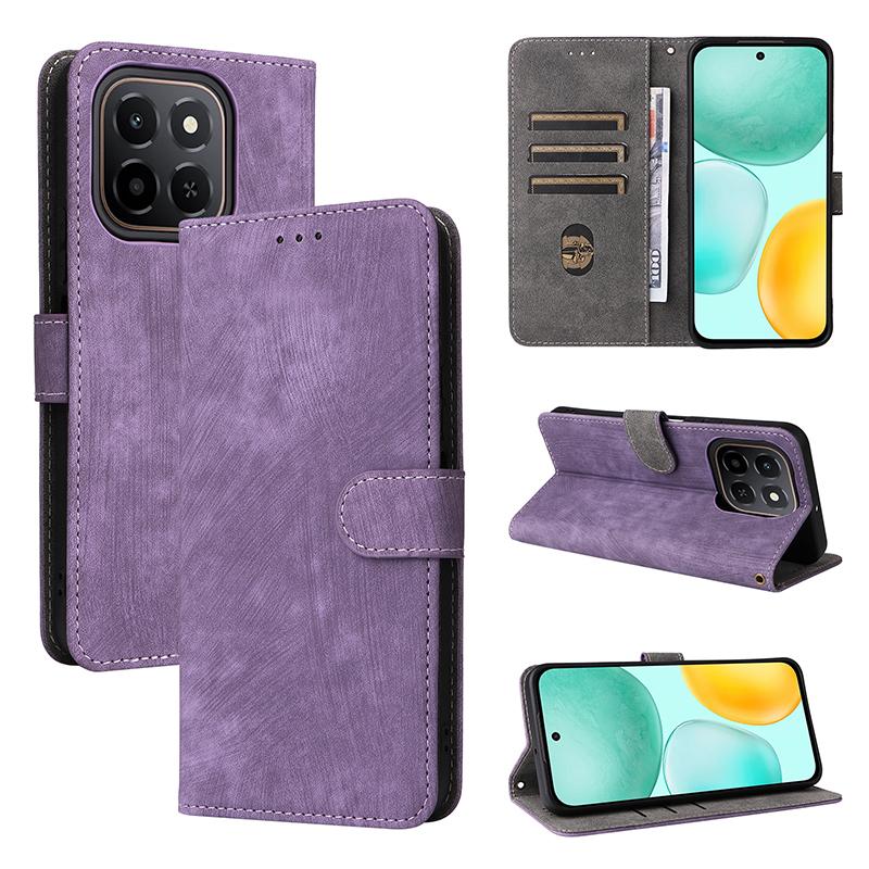 

Чехол-книжка для Honor X6C 4G из ПУ кожи, полная защита корпуса [Блокировка RFID], чехлы для телефона, обложка-кошелек for Honor X6C 4G фиолетовый