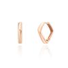 14K Gold Earrings One-Touch Ring Square Cutting S