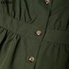 VONDA Womens Casual Lapel Collar Button Down Half Sleeve Office Style A Line Midi Shirt Dress