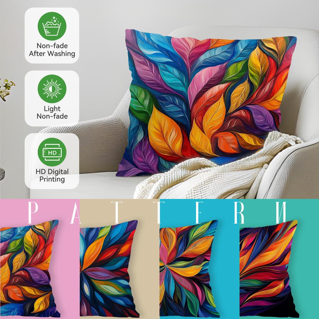 Tinika Chen Unisex Modern Abstract Colorful Pillowcase Printed Polyester 45X45cm Throw Pillowcover Decorative Sofa Cushion Pillowslip Home Decor