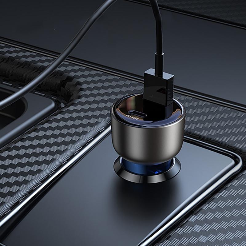 QC3.0 Car Charger Double Slot 48W USB-A Type C Charging Adapter Quick Car Cigarettes Lighter Charger