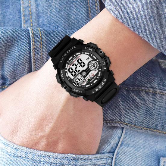 Elektronische Uhr Wasserdichtes Display Modische Kinder Multifunktionale Digitale LED Leuchtende Digitaluhr