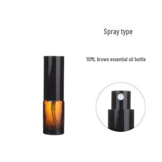 Brown Glass Refillable Spray Bottle - Light-Blocking, Portable, for Essential Oils and Disinfectants.