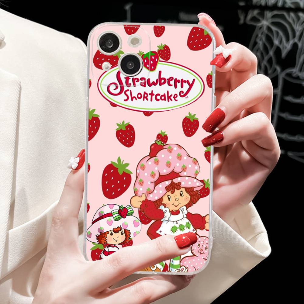 S-Strawberry Cartoon S-Shortcake Girl Case For Iphone 17 16 15 Pro Max 11 12 13 14 Pro Plus Phone Cover
