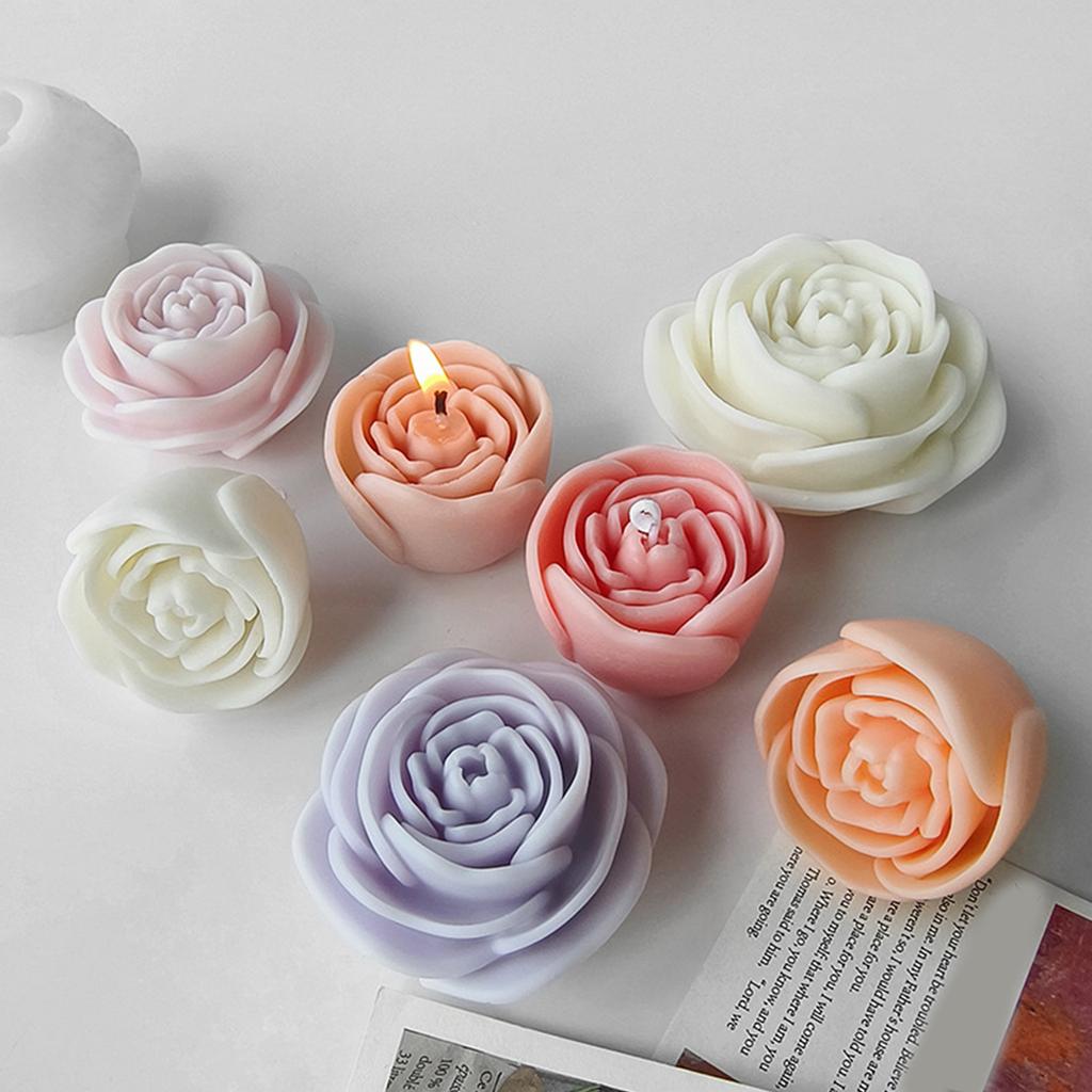 Multipurpose Peony Flower Candle Silicone Mold Small Size Craft Supplies for Stylish Candle Making and Decoration