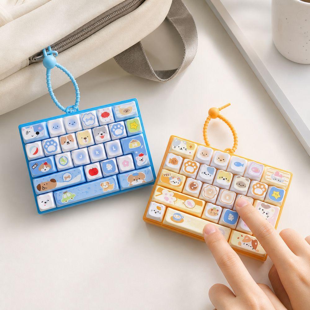 Clear Key Sounds Stress Relief Decompression Toy Pressable Keys Keyboard Toy  Bag Pendant
