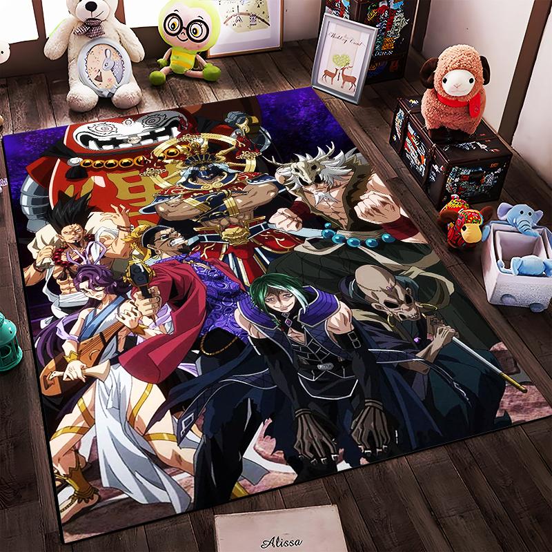 "Anime Warrior Characters Printed Carpet with Vibrant Colors for Home Decor" Suitable for use as an anti-slip for living room bedroom sofas