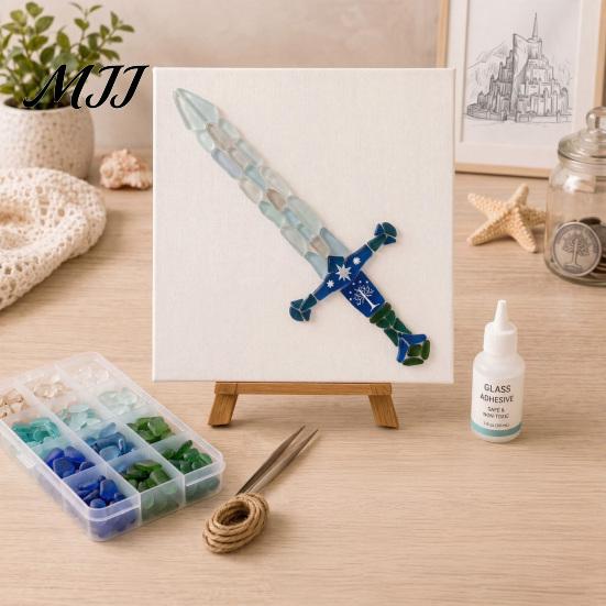 Creative Leisure Time Supplies DIY Mosaic Art Kit, Fantasy Circular Door Tile Craft Thoughtful Holiday Gift Sets Sea Glass Kit for Adults Beginners,