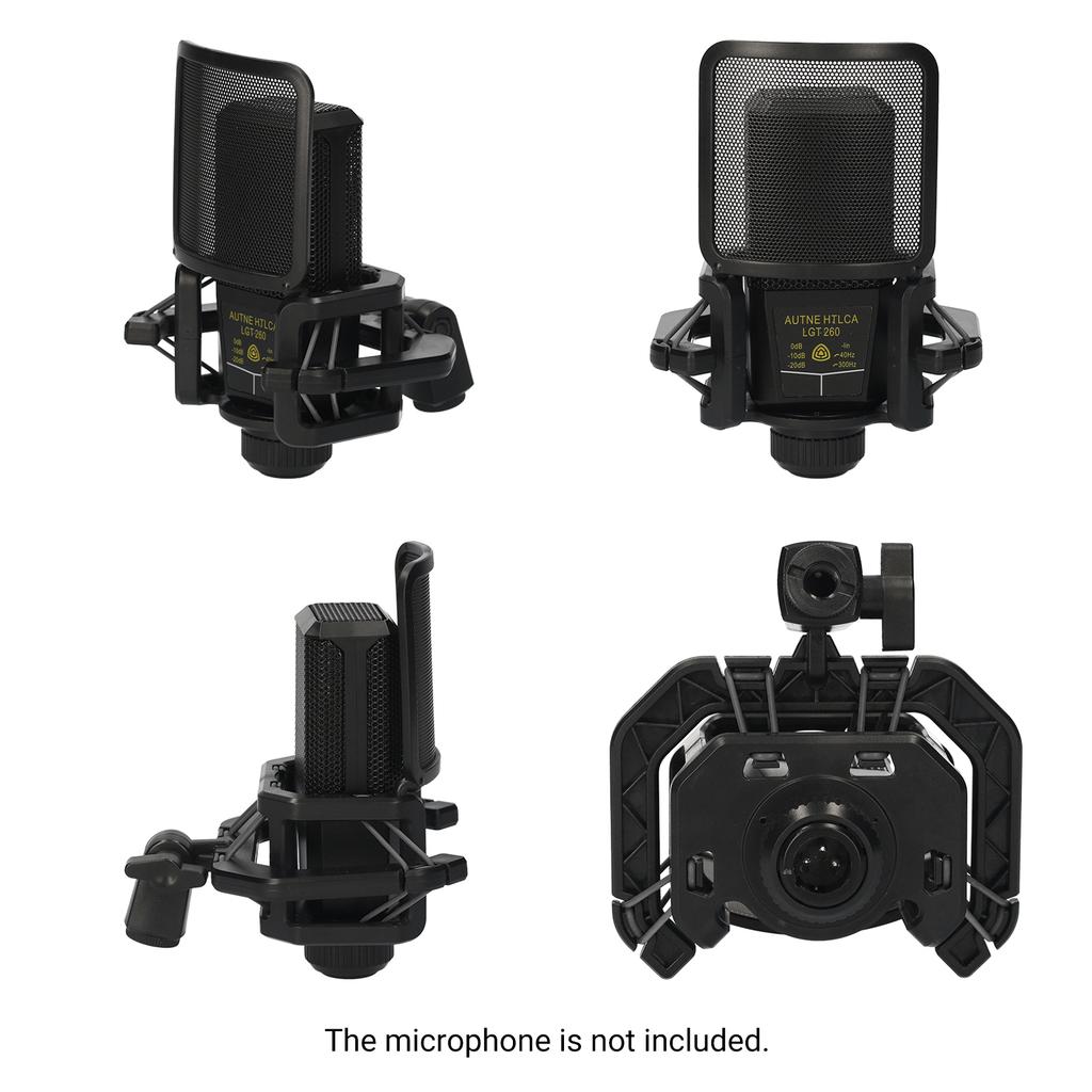 Plastic Microphone Shock Mount Anti vibration Mic Holder Stand with Metal Pop Filter Universal Screw Adapter for